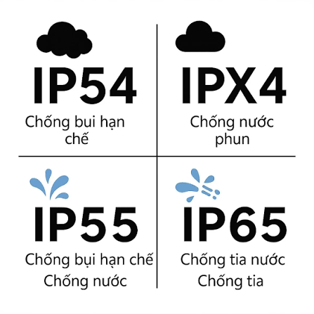ip54 khác ip65 như nào